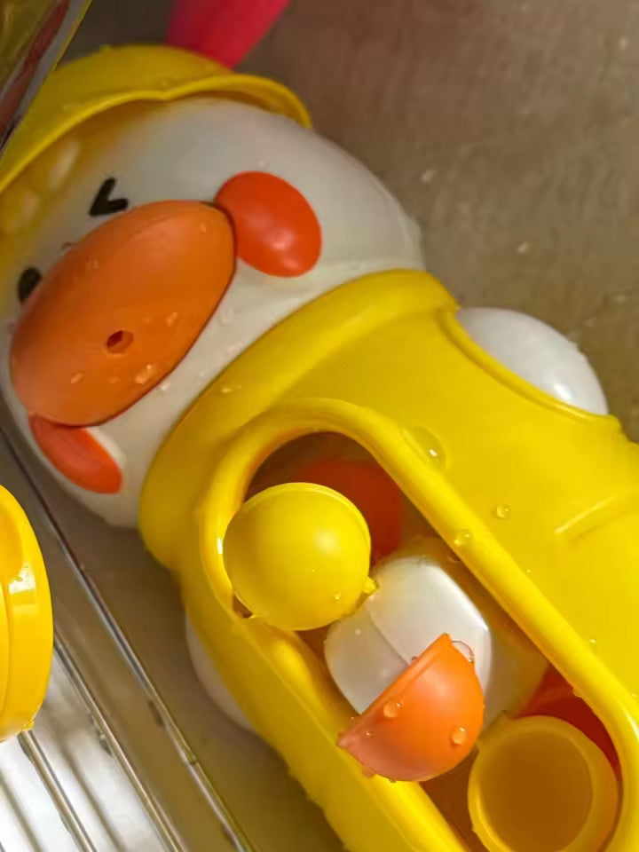 Children’s Spinning Bath Friends attached to the bathtub wall, demonstrating easy installation and engaging water flow features that turn bath time into an exciting sensory experience for babies and toddlers.