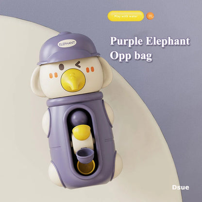 Children’s Spinning Bath Friends attached to the bathtub wall, demonstrating easy installation and engaging water flow features that turn bath time into an exciting sensory experience for babies and toddlers.